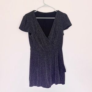 Zara Black Shiny Romper Dress